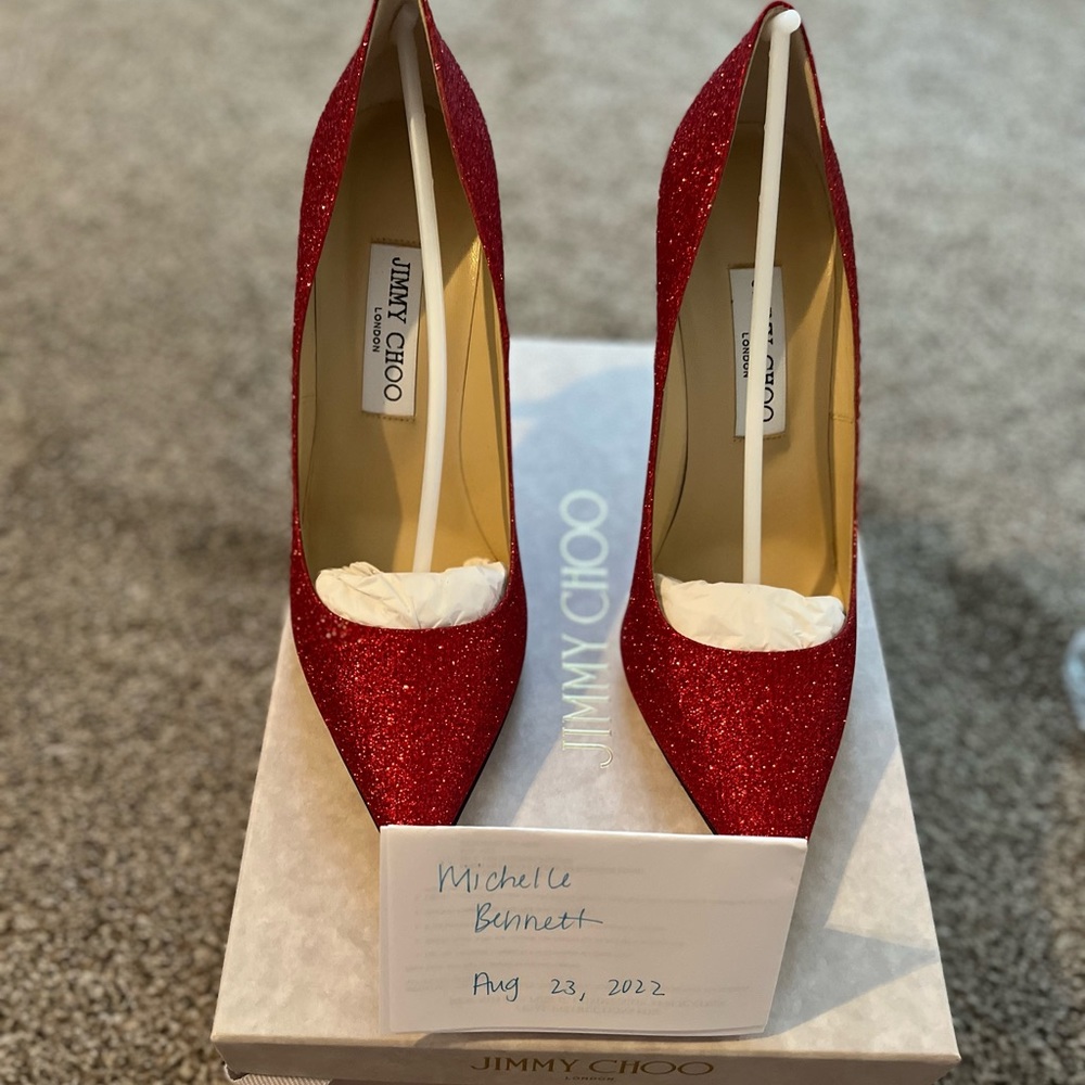 Red Glitter Pumps